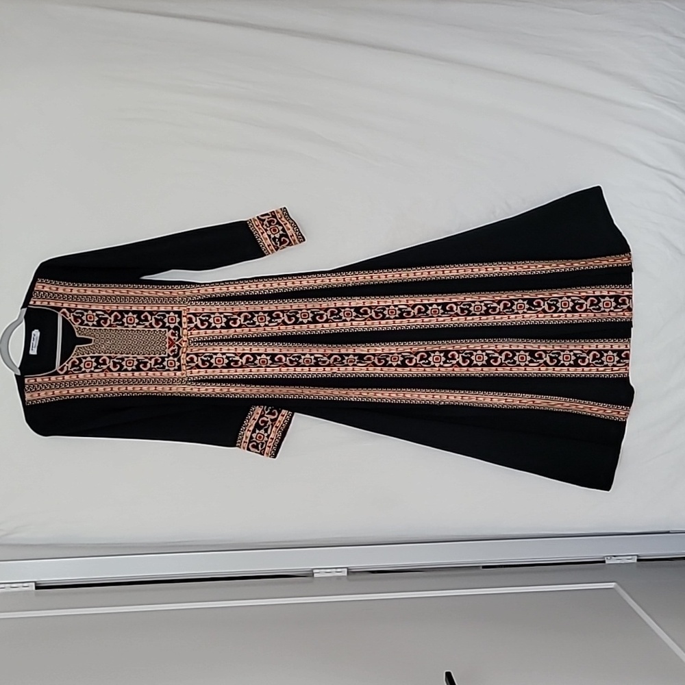 Jordanian Traditional black kaftan dress tie in the back waisted size S